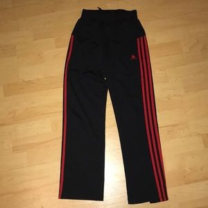 Black with red stripes adidas sweatpants